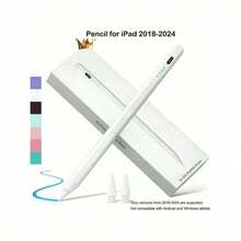 Random Color 1 Pc IPad Pencil Compatible With Apple IPad 2018-2024 Published, 120 MAh Li-Ion Battery Faster Charge, PalmRejection, Tilt Sensitivity Compatible With Apple Pen, IPad Stylus Pen Compatible With Ipad 10th/9/8/7/6th, IPad Pro11/12.9/13/Inch M4, IPadAir 3/4/5/M2, IPad Mini 5/6 [No Magnetic Charging Function]