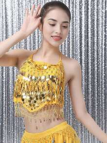 Sequin Embellished Halter Accessory, Belly Dance & Festival Performance Accent - Multicolor - View 17