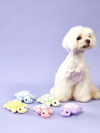 1/5 Mini Cute Plush Turtle Dog Dolls, Squeaking Dog Chew Toys With Sound, Soft, Beneficial For Dental Health, Suitable For Puppies And Puppy Breeds. Multiple Colors To Choose From For Biting Pet Toys