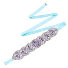 1 قطعة شريط أنيق بلون الخزامى للعروس، مناسب لفستان المرأة، شريط ربط لفستان الزفاف، إكسسوارات عيد الحب - يولا - مشاهدة 11