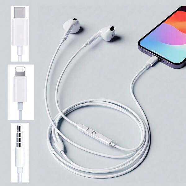 Cuffie con filo compatibili con , auricolari in-ear con comfort USB-C, cuffie audio con jack da 3,5 mm Type-C Hi-Fi stereo con microfono e controllo chiamate, con isolamento acustico