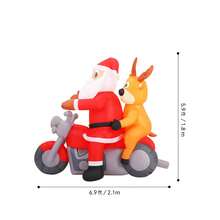 Inflable Navidad Decoración Papá Noel Y Alce Con Luz Led,7ft Inflable Navidad Papá Noel Y Alce Conduciendo Un Moto, - Rojo - Ver 9