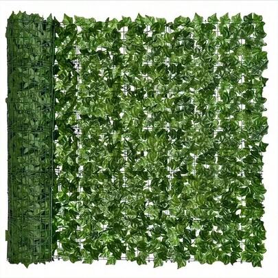300cm*50cm Artificial Evergreen Ivy Fence, Balcony Sunshade Decor, Artificial Grass Roll Fence, Sunshade Net Leaf Fence, Fence, Outdoor Garden Decor