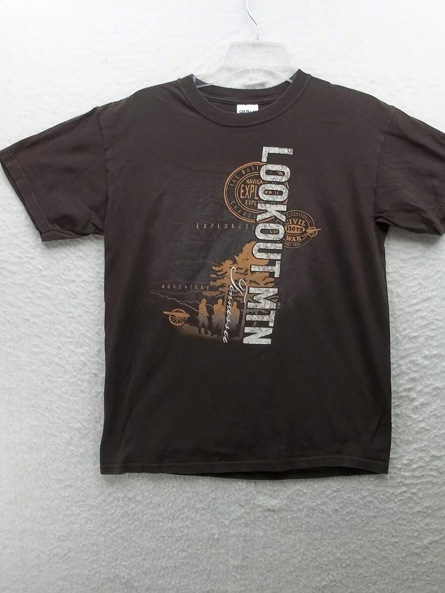 Lookout Mountain Tennessee Mens Brown Graphic T Shirt Size M - Style 18 - View 1