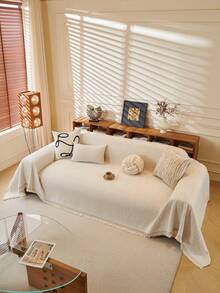 1 Toalla de sofá de ante de lujo minimalista, funda de sofá de estilo bohemio, funda de sofá de lujo con textura de alta calidad, decorativa, protectora, apta para mascotas, antideslizante, antipolvo, anticorte de gato, universal para todas las estaciones, adecuada para dormitorios, salas de estar, librerías, oficinas, automóviles, clubes, fiestas, sofás de 1-4 personas, sofás en L