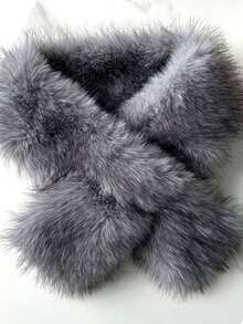 1 Stück Damen Herbst/Winter Faux Kaninchenfell umkehrbarer dicker und warmer Nackenwärmer Schal