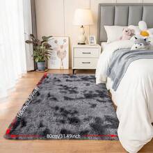 1 Piece Fluffy Plush Bedroom Living Room Area Rug Super Soft Fuzzy Tie-Dyed Plush Floor Mat Lightweight Long-Pile Carpet Modern Home Decor