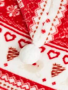 EOO 1pc Pet Hoodie Sweatshirt, Warm & Cozy Christmas Design For Small Dogs & Cats, Fashionable & Cute Fleece Outfit, Suitable For Autumn/Winter - Red and White - View 6