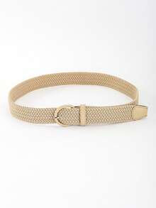 1 pieza Cinturón decorativo elástico y versátil tejido, beige - Beige 1 - Ver 3