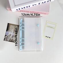 1 Stück A6 Größe tragbarer transparenter Loseblattordner, kann als transparentes Stickerbuch, Sticker-Album, Fotoaufbewahrungstasche, Fotoalbum, Haushaltsbuch, Tagebuch, Notizbuch, Bürobedarf verwendet werden