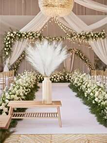 10/20/30/40 Pieces Artificial Pampas Grass Decorations - Artificial Fluffy Bamboo Practical Vase Fillers, Fluffy Tall Microfiber Aloe Vera Plants For Home Decor, Great For Home Vase And Christmas Decorations Room Decor