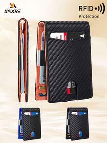 XAXRE 1 pezzo Portafoglio da uomo stile banconota da un dollaro (stile bottone/cerniera/bifold), portafoglio in finta pelle stile vintage per uomo con chiusura a scatto - design compatto e con più slot per carte - per uomo - regalo perfetto per la Festa del Papà, compleanni e occasioni speciali formali/business, idee per San Valentino - Tagli Unica - Visualizzare 1