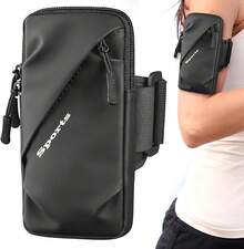 Brazalete de Correr, Brazalete Impermeable para Deportes al Aire Libre, se Adapta a  y Todos los teléfonos celulares, Uso para Correr, Caminar, Senderismo y Ciclismo - Negro - Ver 3