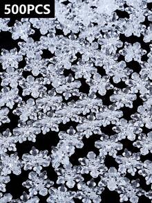 100/200/500 Stücke 15mm Weihnachts-Schneeflocken Perlen, transparente Acryl-Schneeflocken Großpackung für Schmuckherstellung, DIY Halskette Ohrringe Armbänder Bastelbedarf, Weihnachts-Accessoires