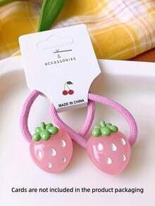 5pcs/10pcs Botanical Mini Hair Ties - Strawberry Vine & Grape Cluster Scrunchies With Carrot/Lemon/Peach Accents, Snag-Free Elastic Bands For Flyaways (Office/Daywear/Gym | Adult Hair Essentials)