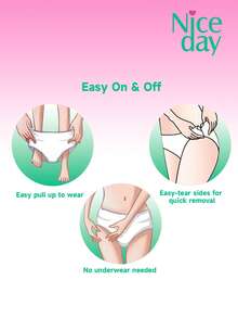 Niceday 30 peças, Tamanho Universal M-XL, Calças de Dormir Menstruais Femininas, Absorventes Higiênicos Tipo Almofada Ultra-Finos, Respiráveis e Não Abafados, Sem Vazamento, Adequado para Cintura de 80cm-120cm, Adequado para 40kg-70kg