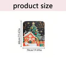 1 pièce/4 pièces/6 pièces/10 pièces Étoile de dessus de sapin de Noël, ornement doré et rouge, maison, boîte-cadeau imprimés. Housse de chaise en peluche courte amovible et douce pour la protection des chaises de salle à manger, salon, toutes saisons, décoration de fête
