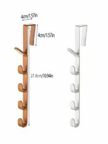 Multi-Function Over-The-Door Hook For Home Storage - Coffee Brown - View 4
