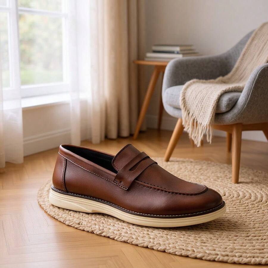 Modern Péforte Moccasin With Light And Soft Tennis Sole - Rust Brown - View 1