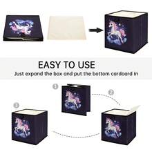 1 pieza Caja de almacenamiento abierta con estampado de poni de dibujos animados, organizador apilable de cajones, diseño resistente y de múltiples usos que ahorra espacio para el hogar, dormitorio, organización del hogar, almacenamiento debajo de la cama