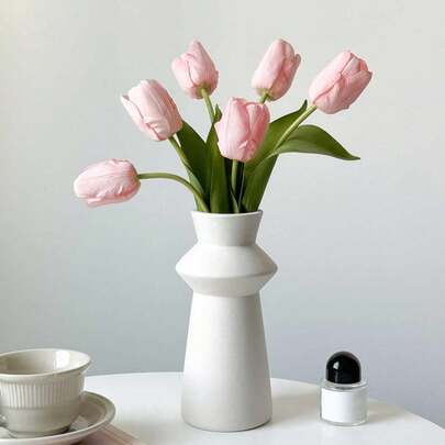 1 pieza Jarrón decoración creativa para sala de estar, decoración sencilla blanca para el hogar, regalo recomendado para días festivos