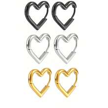 Korean Style Small Heart Shaped Stainless Steel Earrings, Simple Design, And Versatile Valentines,Mom,Mother,Mother's Day,Gift