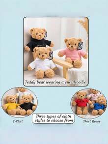 一只泰迪熊摆件，可定制文字和图片，趣味礼物，可作娃娃衣服、卧室装饰、圣诞礼物、生日装饰、个性化礼物，适合大学宿舍装饰、万圣节装饰、家居装饰、婚礼装饰、汽车装饰、洗礼、送给女性的礼物、圣诞装饰品、圣诞礼物。永恒的爱 - 彩色 - 查看 4