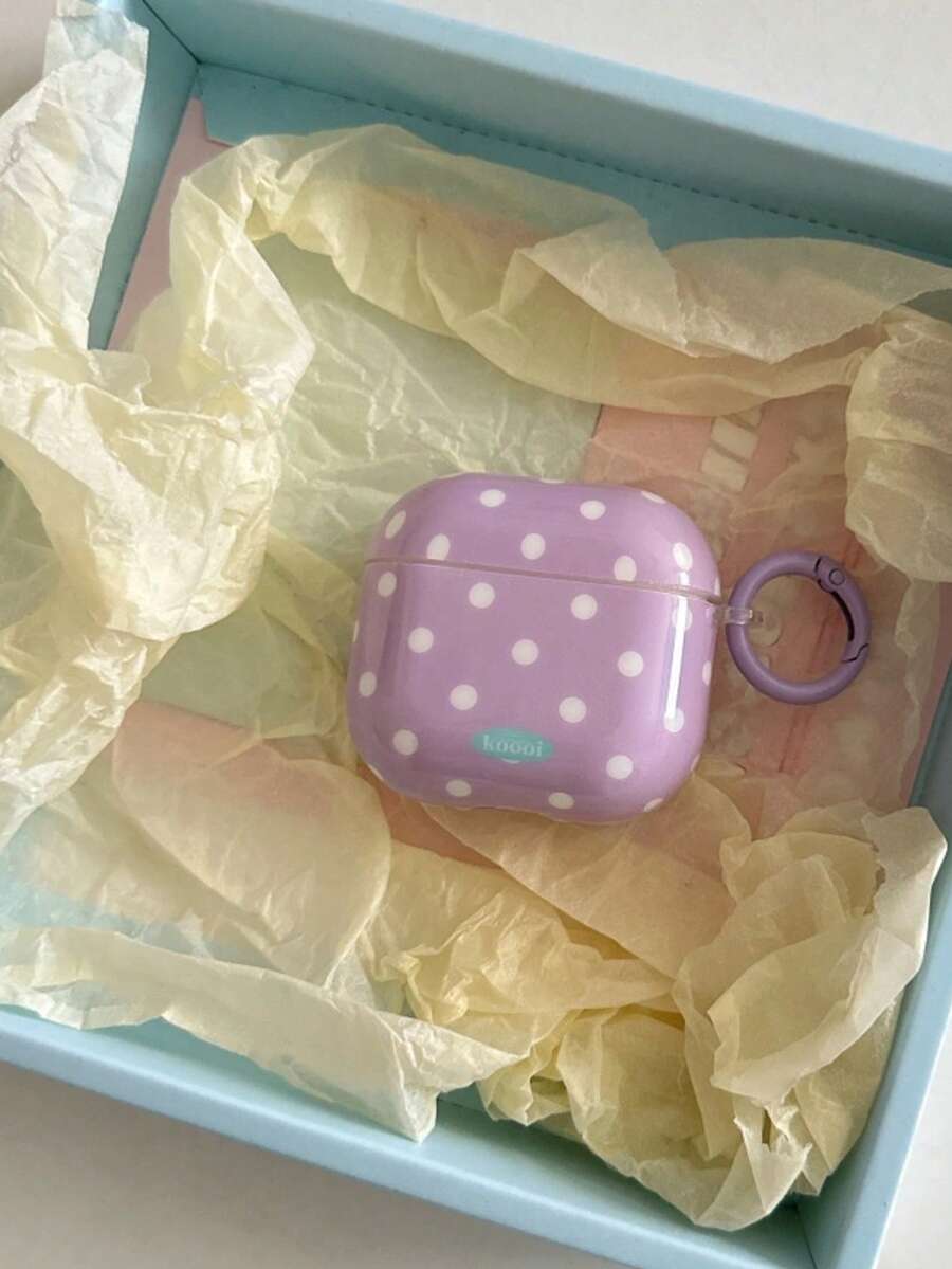 Ins Korean Style Full Screen Polka Dot Letter 4 Earphone Case Pro 3 New Pro 2 Protective Cover 3rd Generation Apple Wireless Bluetooth 3rd Generation 1 2 Shockproof 2nd Generation Purple - Purple - View 1