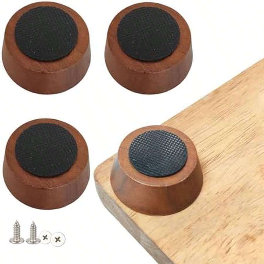 Wooden Cutting Board Feet - Wooden Chopping Board Feet With Non-Slip Silicone Feet For Butcher Block Cutting Board Feet Silicone Wooden Cutting Board Legs With Screw - 木頭 - 查看 1