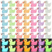 CCINEE 150pcs Luminous Mini Resin Duck Miniature Duck Figures Glow In The Dark Micro Fairy Ducks For Garden Landscape Aquarium Dollhouse Potted Plants Decoration Party Supplies