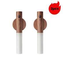 1/2 件运动传感器夜灯、磁性壁灯、USB 可充电 LED 粘贴灯、无线楼梯、室内木质壁灯、衣柜、走廊楼梯