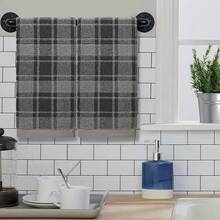 Gray Hand Towels For Bathroom, Classic Buffalo Plaid, 100% Cotton Soft Checkered Bath Hand Towels For Daily Use, Absorbent And Quick-Dry, 4 Pack, 13" X 29"Halloween - 灰色的 - 查看 7