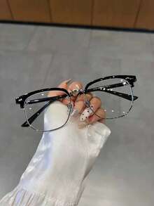 "Master"Series,  Blue Light Blocking Glasses Vintage Half Frame UV Clear Lens Anti Eyestrain Computer Gaming Glasses For Women Men.Glasses Frame,Blue Light Glasses For Woman Men Safety Glasses Blue Light Blocking Glasses  Protection Computer Gaming Glasses   Women Cute Light Weight Red Frame Oversized Non Prescription Small Face Square Cat Eye  Reduce Eye Fatigue On Computers, TVs, Phones, And Games, Suitable For Computer Lense Screen Protector Plain Glasses   Clear Lens Glasses Blue Light   Light Blocking Glasses Blue Light Glasses Light Glasses For For Women Men  Light Glasses For    Glasses For Women  99 Blue Light  Glasses For Woman  Blue Light  Glasses Women/Men, Fashion Round  Frame UV Ray Filter Computer Gaming Glasses Computer Glasses - Anti Eyestrain & UV Glare Protection Anti Glare - 銀色 - 查看 13