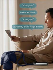 PHILIPS 飞利浦 PPM55021L 膝盖按摩器带加热护理装置，膝盖保护，3 级加热功能结合 10 个接触点气囊按摩，温暖护膝，送给父母的生日礼物