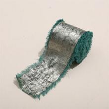 1 卷 4 厘米 * 5 码人造毛皮金属饰边丝带，碎边，适合 Ins 风格花束、婚礼装饰、流苏和蝴蝶结配饰