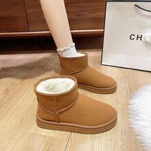 1 Pair Women's Warm Thick Snow Boots, 2025 Autumn/Winter New Arrival, Tube Design, Platform, Fashionable Short Shaft Boots, Slip-On, Outdoor Winter ShoesWinter Short Snow Boots, Multi-Color Thick Warm Anti-Slip Boots, Short Boots With Thick Sole, Warm Boots,Women's Platform Snow Boots Fashionable, Comfortable Outdoor Indoor Black Boots Winter Ankle Boots,