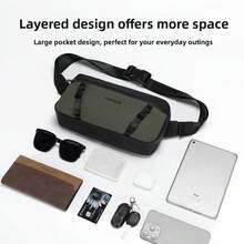 Bolso bandolera para hombres. Bolso de hombro de alta gama. Bolso de pecho ultraligero para mujer. Bolso de viaje impermeable con cremallera