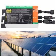 Inversor solar conectado a red de 700 W, microinversor solar de alta eficiencia de conversión, onda sinusoidal pura MPPT, 230 V. - Negro - Ver 1