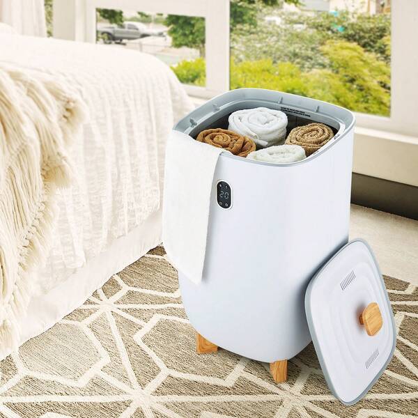 35L Large Towel Warmer Bucket,Towel Warmer With LED Screen & Drying Fuction, Smart Towel Warmers With Adujustable Timer For Bathroom, Bathrobe, Blanket & Pajama, Auto Shut Off, White