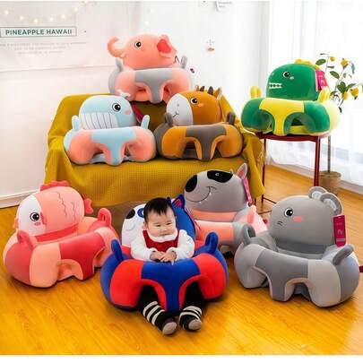 1pc Infant Plush Sofa Chair, Low Center Of Gravity, Anti-Fall Back Support, Sitting Practice, Baby Christmas New Year Gift (Finished Product)