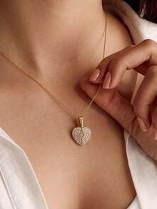 1件个性化礼物，刻字心形项链，可定制姓名和日期，任何文字，送给她的礼物，生日，周年纪念日，送给妈妈或奶奶的礼物 - 彩色 - 查看 6