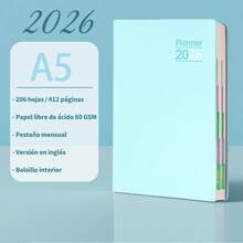 2026 Jahresplaner, 204 Blatt/412 Seiten Tagesplan Notizbuch, Tagesaufzeichnung, Wochen- & Monatsplanung, 8*6 Zoll, elegantes Ozean-Thema Innenleben, blau & rosa einfacher süßer Tagesplaner, Effizienz steigern, Rückkehr zur Schule, Büro, Weihnachts- & Neujahrgeschenk - 2026-Einfacher Stil - Übersicht 23