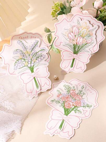 Blumen Rosen Bouquet Dankeskarten, personalisierte handgemachte Grußkarten für verschiedene Anlässe, Heiratsantrag, Hochzeit, Geburtstag, Jahrestag, Abschluss, Valentinstag, Lehrertag, Erntedankfest, Muttertag