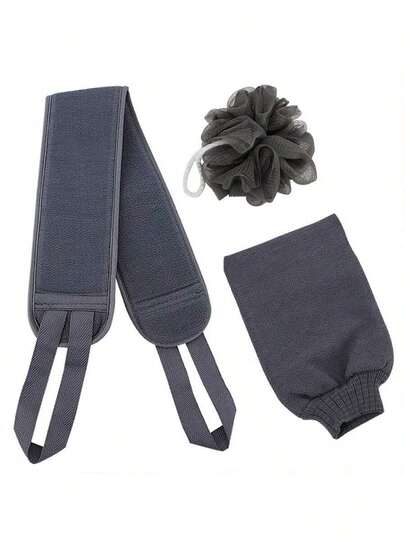 3pcs Household Strong Stain Remover, Adult Scrub Mud, Dust, Bath Towel, Gloves, Back Strip, Shower Towel, Magic Tool, Pull Back Strip