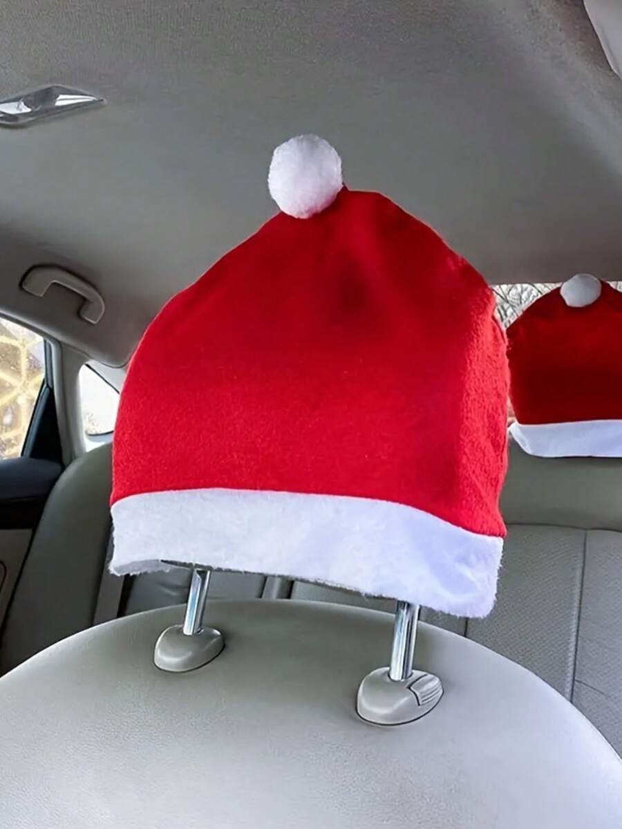 غطاء مسند الرأس لمقعد السيارة بشكل قبعة سانتا قطعة واحدة، ديكور سيارة عيد الميلاد لمقعد أمامي، ديكورات عيد الميلاد، ديكور سيارة جميل للداخلية والاكسسوارات، ديكورات عيد الميلاد للسيارة - ديكورات سيارة وظيفية بتصميم عيد الميلاد تناسب معظم مسانداللرأس في السيارة، ديكور حفلة العطلات، هدية للأخت، ديكور المنزل غرفة الشتاء