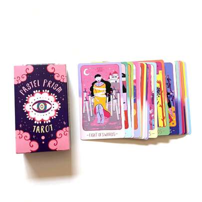 Cartas de oráculo para mujeres principiantes, Baraja de Tarot Pastel Prism de 78 cartas de alta calidad para adivinación y juegos de familia (solo manual de instrucciones en PDF)
