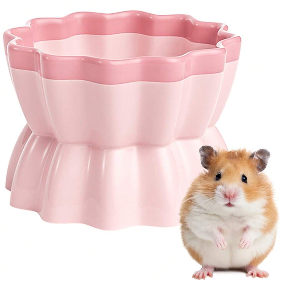 Hamster Ceramic Candy Bowl, Cute Hamster Ceramic Bowl, Hamster Ceramic Leak-Proof, Bite-Proof, Promotes Healthy Digestion, Suitable For Indoor And Outdoor Use - Hồng - Xem 1
