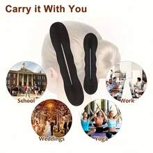 3/2/1pc Boho Style Hair Bun Creators,Lazy Hair Curler Bun Clips Magic Beauty Hair Hairstyle Foam Sponge Donut Maker Ponytail Bun Maker - Non-Woven Fabric, No Power Needed, Perfect For Daily Use,Stylish Black Foam Rolls For Women, Stylish Hair Accessory | Bohemian Style | Durable Hair Tool, Hair Styling Tools