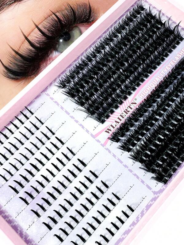 3 IN 1 Wimpernbüschel 270/300 Stücke 100D/120D/60+80D/80+100D lang 10-20mm Wimpernspitzen Volumen Einzelwimpern DIY Stachel Wimpernverlängerung Manga Büschel Wimpernverlängerungen Nerz Streifen Dicke Wimpernbüschel, Wimpernbüschel, Einzelwimpern, Wimpern, Falsche Wimpern