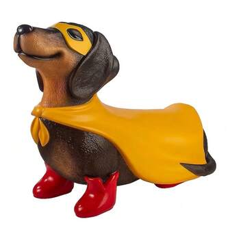 1Pc 20cm Superhero Dachshund Figurine Adult Animal Figure Toy